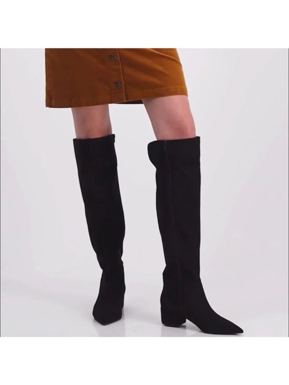 Gabriella Womens Black Faux Suede Knee-High On 34th Boots MSRP $129.50